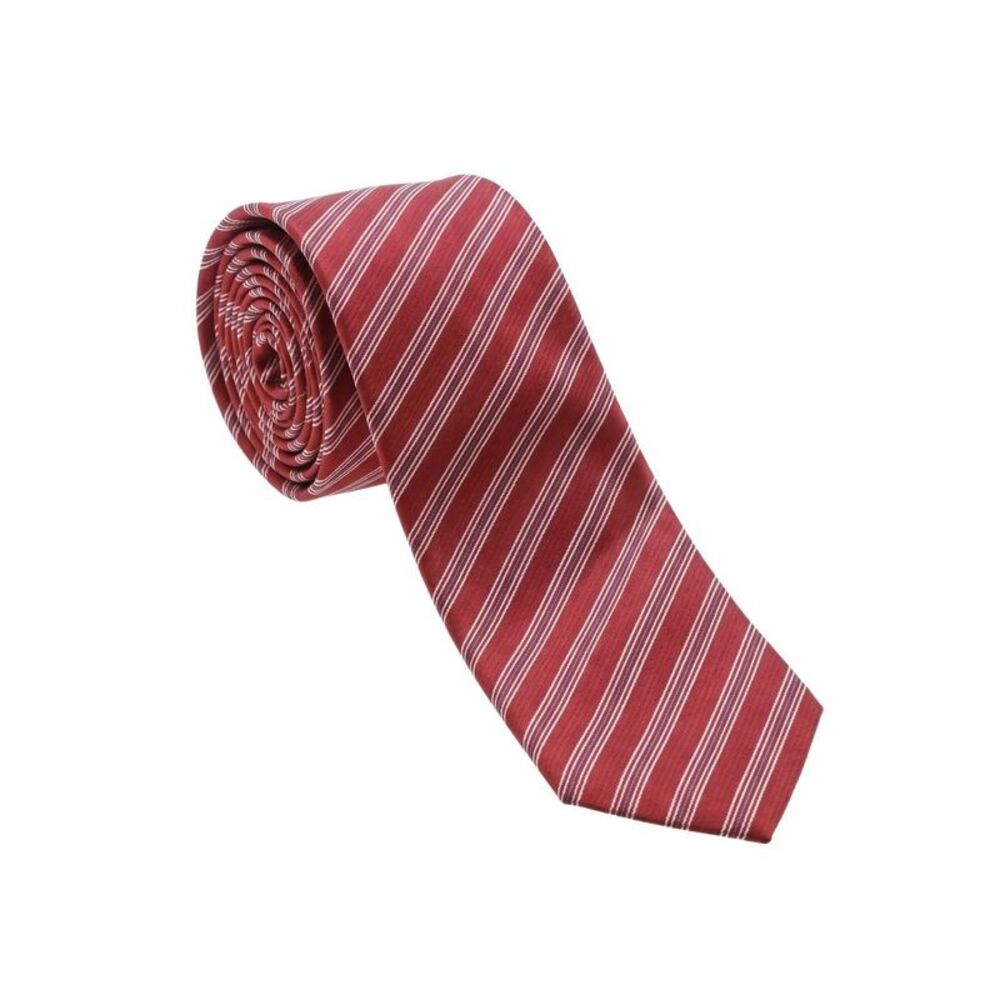 Armani Collezioni Mens Red / White / Gray Diagonal Stripe Neck Tie
